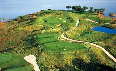 view of community with golf course view