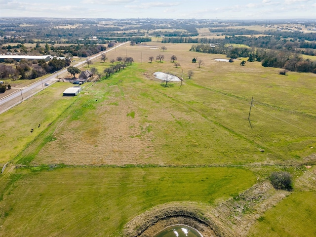 aerial view featuring a rural view