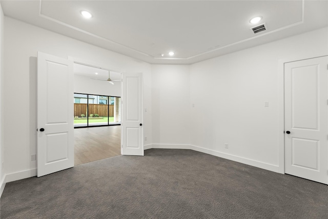 4201 Linear, Prosper, TX 75078 - unfurnished room with dark carpet, baseboards, and recessed lighting