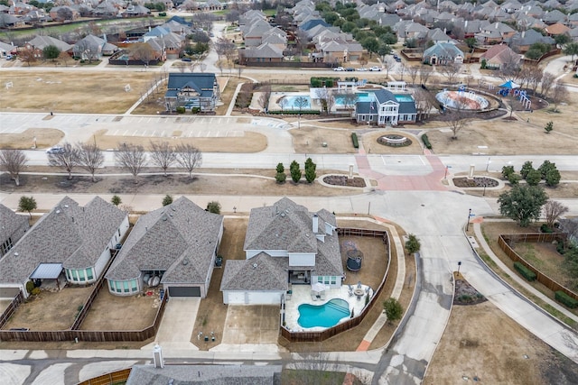 bird's eye view with a residential view