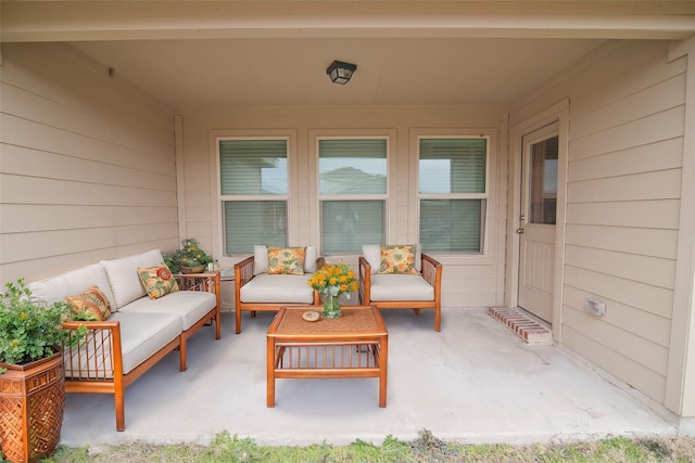 view of patio / terrace featuring an outdoor living space