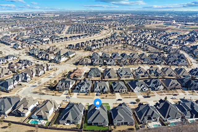 bird's eye view with a residential view