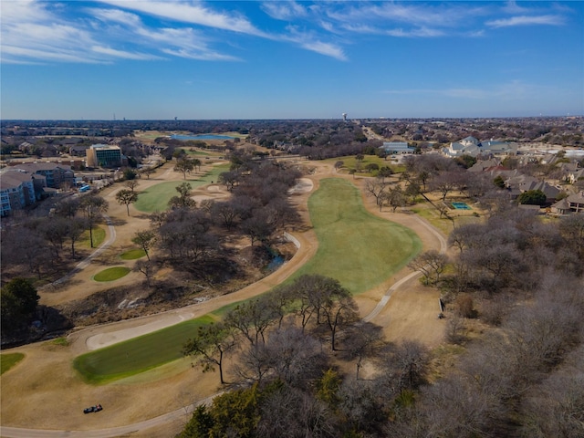 aerial view with view of golf course