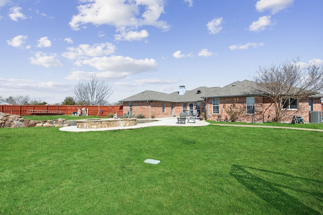 view of yard with a patio and fence