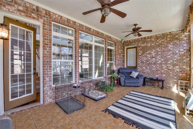 view of patio / terrace featuring a ceiling fan