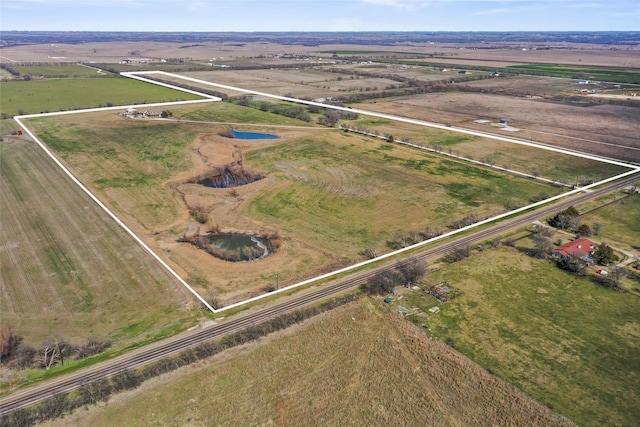 bird's eye view with a rural view