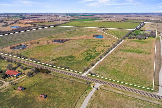 bird's eye view with a rural view