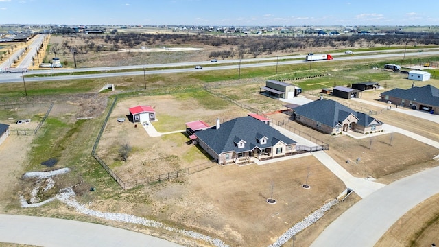 aerial view with a rural view