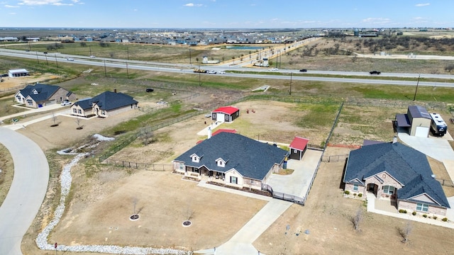 aerial view with a rural view