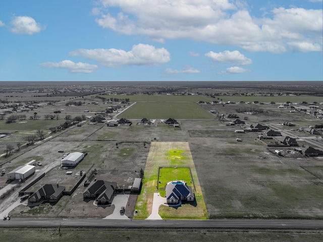 drone / aerial view with a rural view