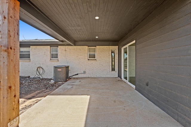 view of patio with central AC