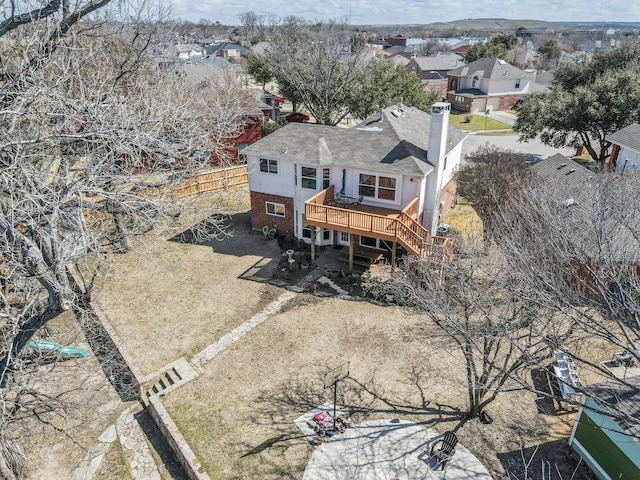 aerial view with a residential view