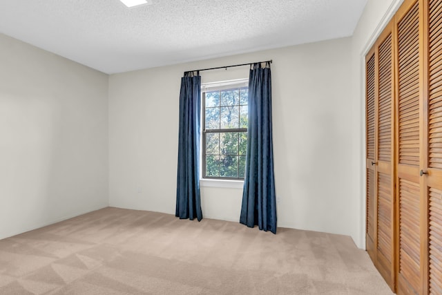 interior space with carpet and a textured ceiling