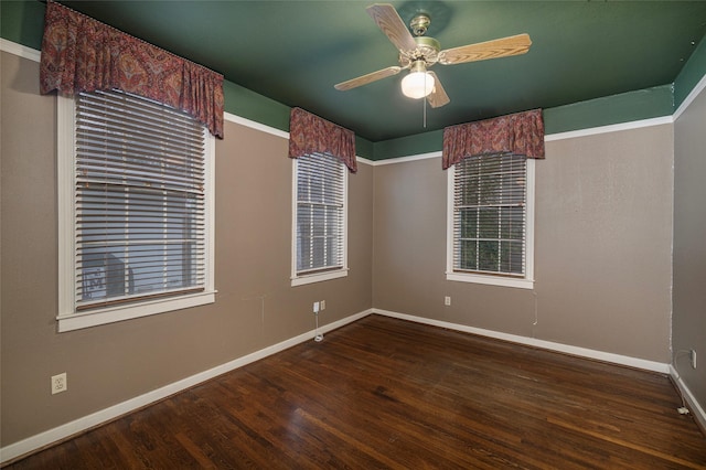 4705 El Campo Ave, Fort Worth, TX 76107 - spare room with wood finished floors, a ceiling fan, and baseboards