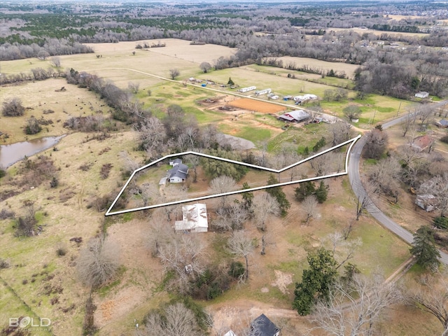 bird's eye view with a rural view