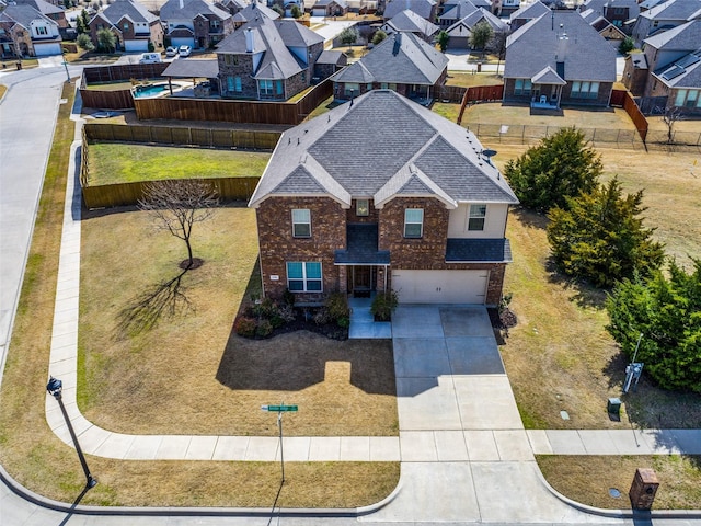 birds eye view of property featuring a residential view