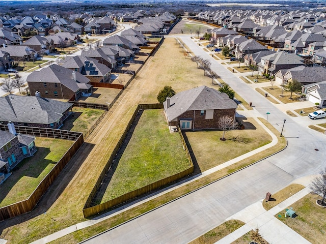 bird's eye view with a residential view