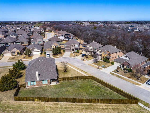 bird's eye view featuring a residential view