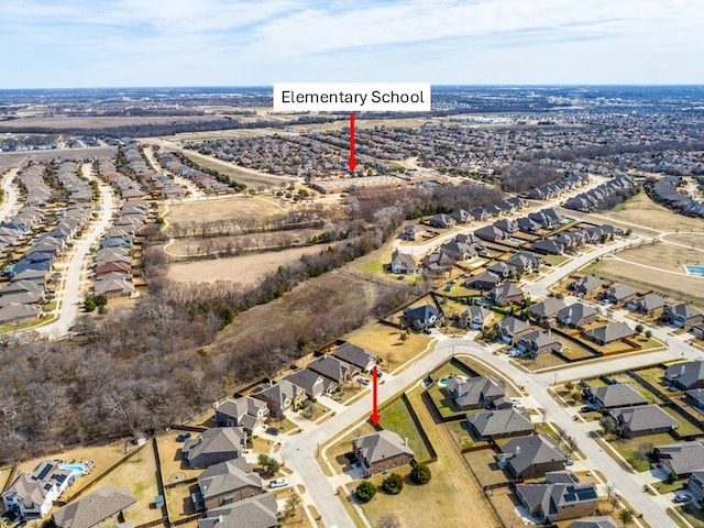 aerial view featuring a residential view