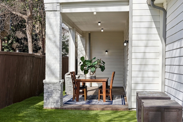 view of patio with fence