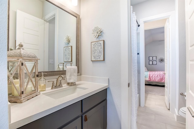 full bath featuring vanity and ensuite bathroom