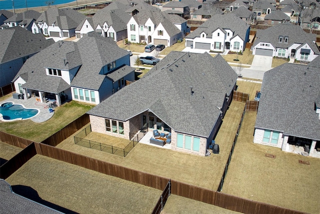 bird's eye view featuring a residential view