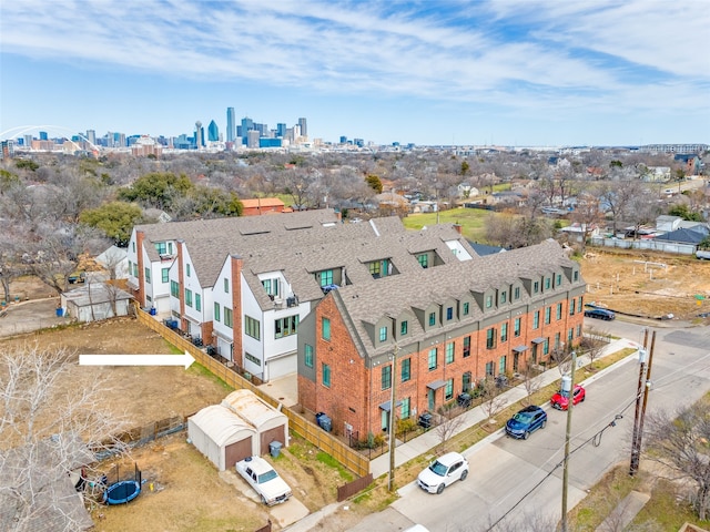 drone / aerial view featuring a view of city