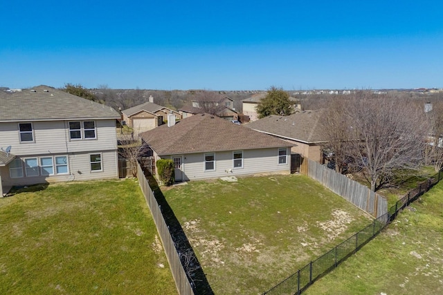 bird's eye view with a residential view