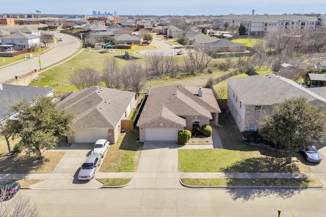 aerial view with a residential view