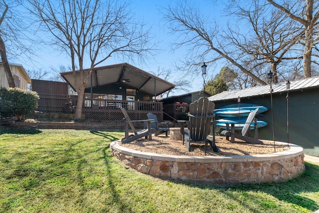 view of yard featuring a deck