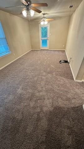 1730 Azalea Dr, Savannah, TX 76227 - carpeted empty room featuring a ceiling fan, baseboards, and plenty of natural light
