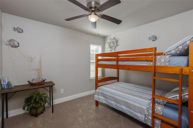 676 Harbor Dr, Azle, TX 76020 - carpeted bedroom with baseboards and a ceiling fan