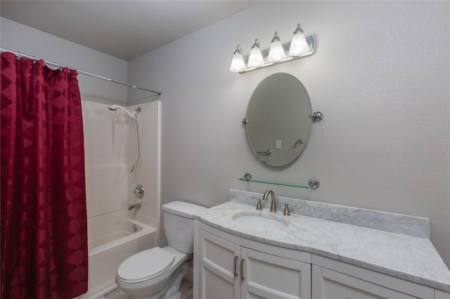 676 Harbor Dr, Azle, TX 76020 - full bath featuring toilet, vanity, and shower / bath combo with shower curtain