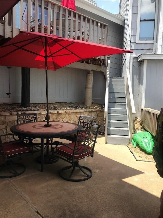 676 Harbor Dr, Azle, TX 76020 - view of patio with stairway