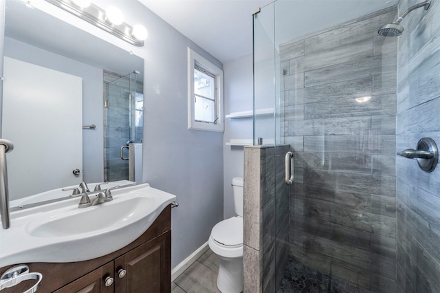 1216 Fuller Dr, Dallas, TX 75218 - full bathroom with toilet, vanity, and a shower stall