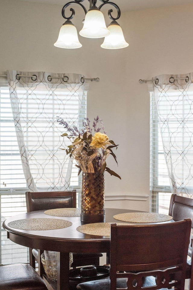 dining area with plenty of natural light