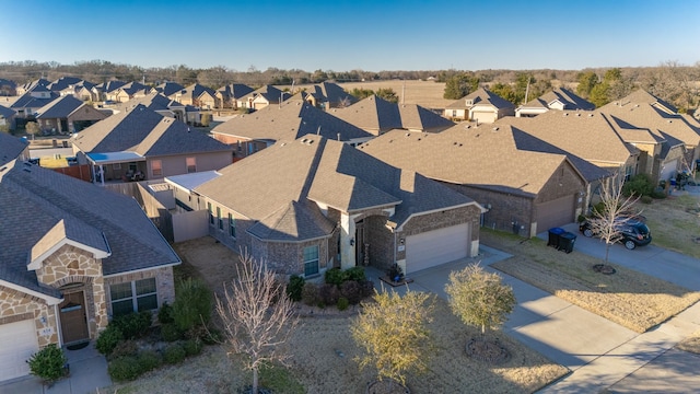 aerial view with a residential view