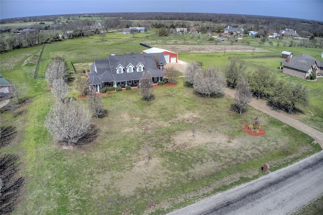 aerial view with a rural view