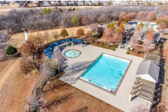 view of pool with a community hot tub and a patio