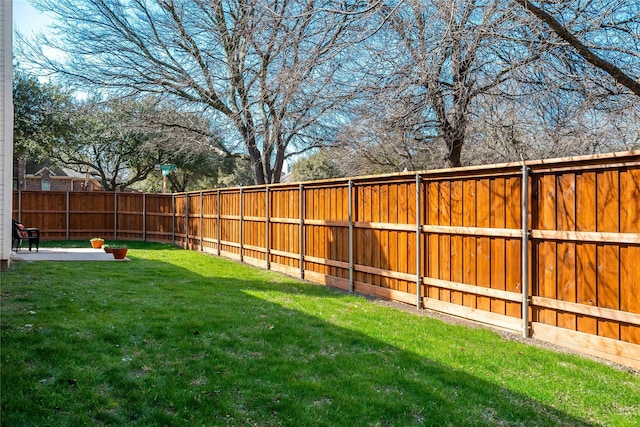 view of yard with fence