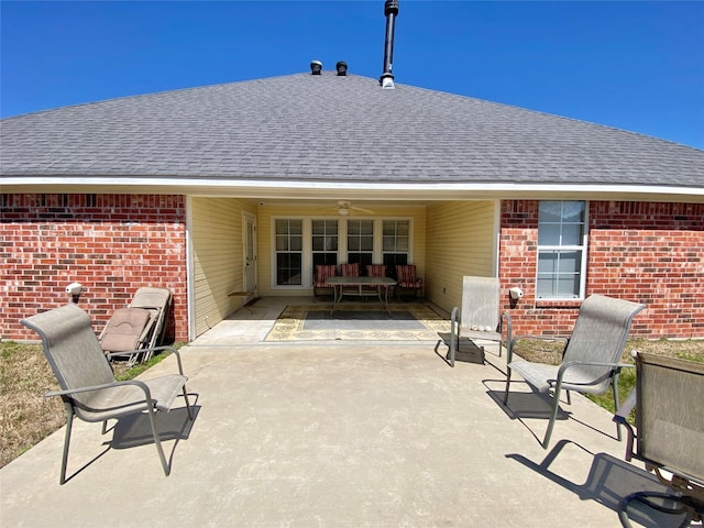 view of patio / terrace with ceiling fan