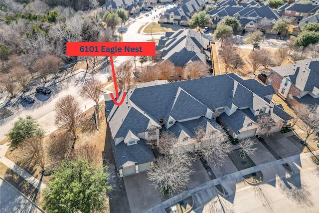 aerial view with a residential view