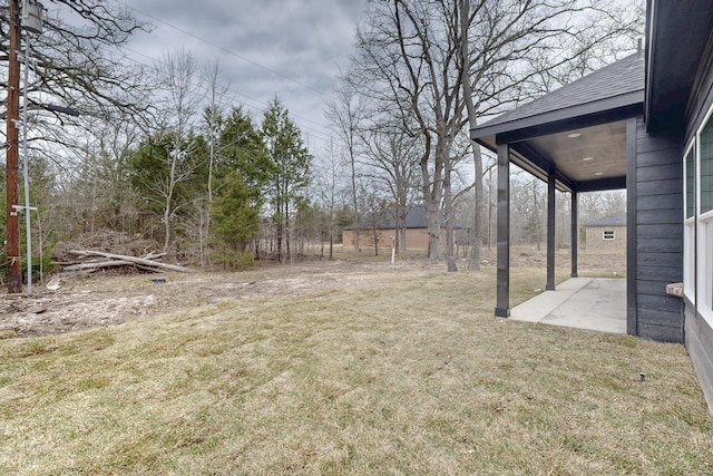 view of yard featuring a patio area