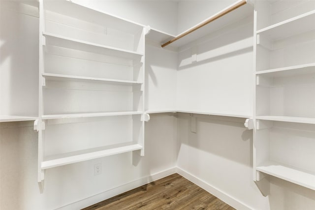 spacious closet with wood finished floors