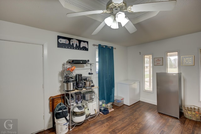 miscellaneous room with dark wood-style floors