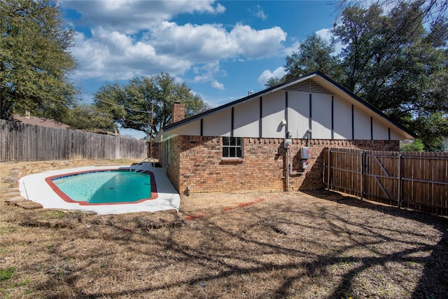 view of pool featuring a fenced backyard and a fenced in pool