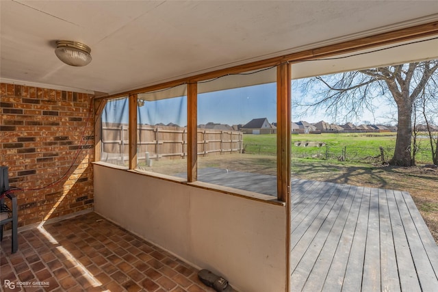 view of unfurnished sunroom