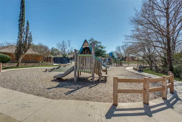 view of community jungle gym