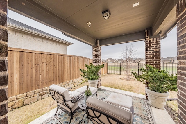 view of patio / terrace featuring a fenced backyard