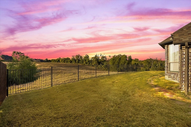 view of yard with fence